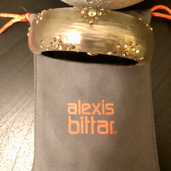 Alexis Bittar Faux Pearl Lucite & Crystal Bangle - Picture 4 of 5